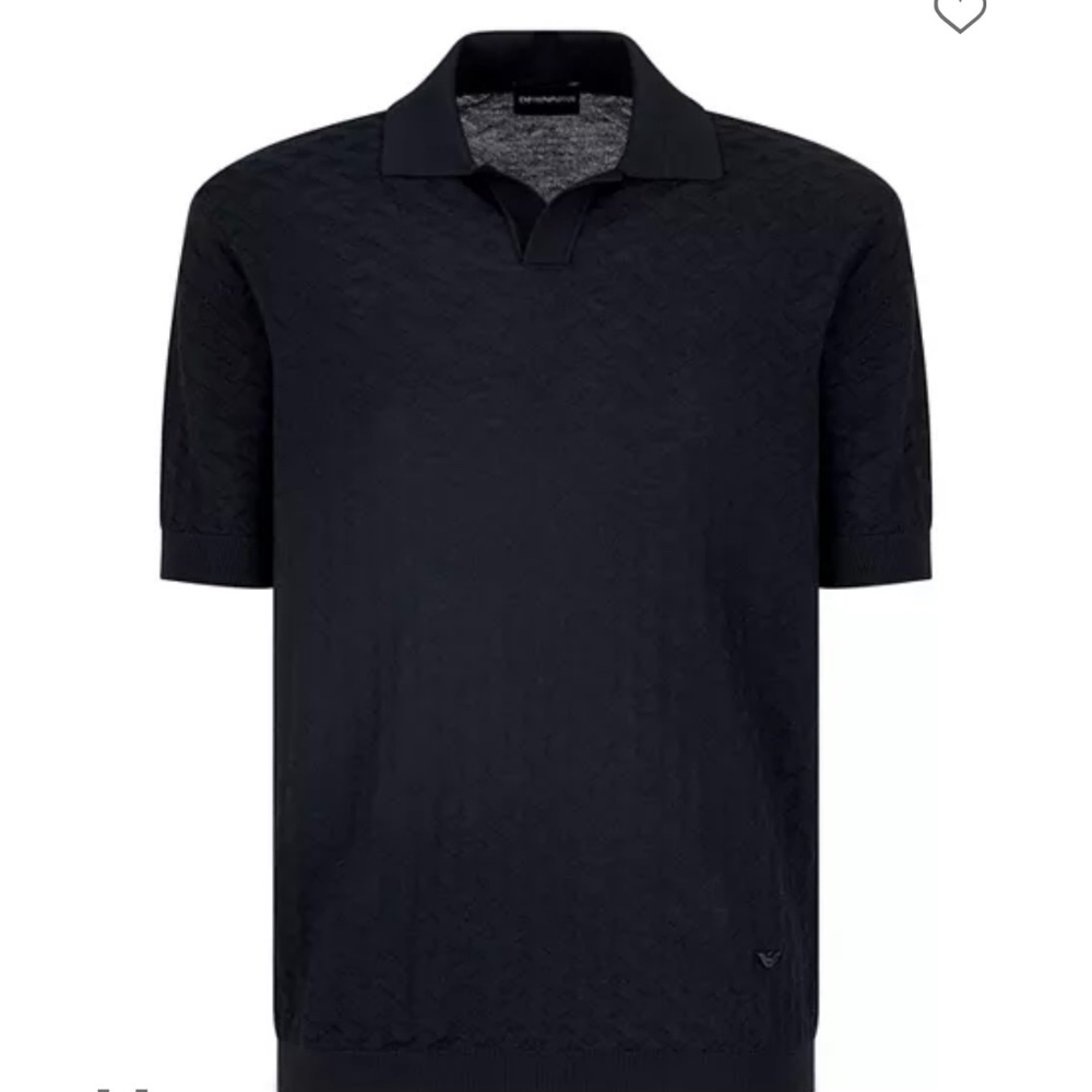 Emperor Armani Men’s Virgin Wool Short Sleeve Polo Sweater XXL NWT
